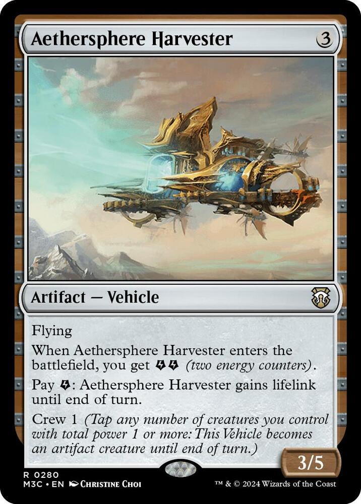 Aethersphere Harvester (Ripple Foil) (280) [Modern Horizons 3 Commander]
