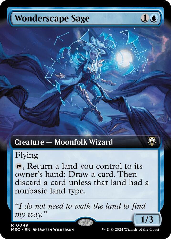 Wonderscape Sage (Extended Art) (Ripple Foil) (49) [Modern Horizons 3 Commander]