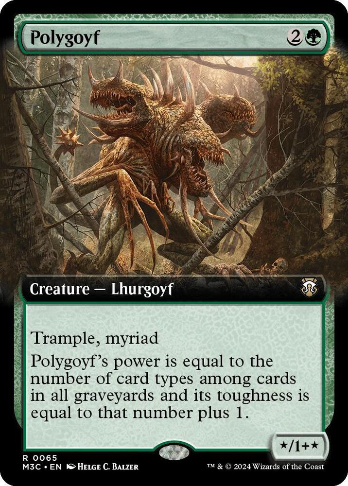 Polygoyf (Extended Art) (Ripple Foil) (65) [Modern Horizons 3 Commander]