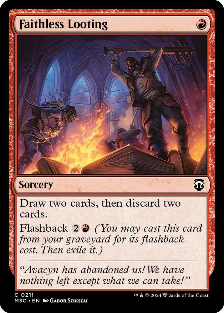 Faithless Looting (Ripple Foil) (211) [Modern Horizons 3 Commander]