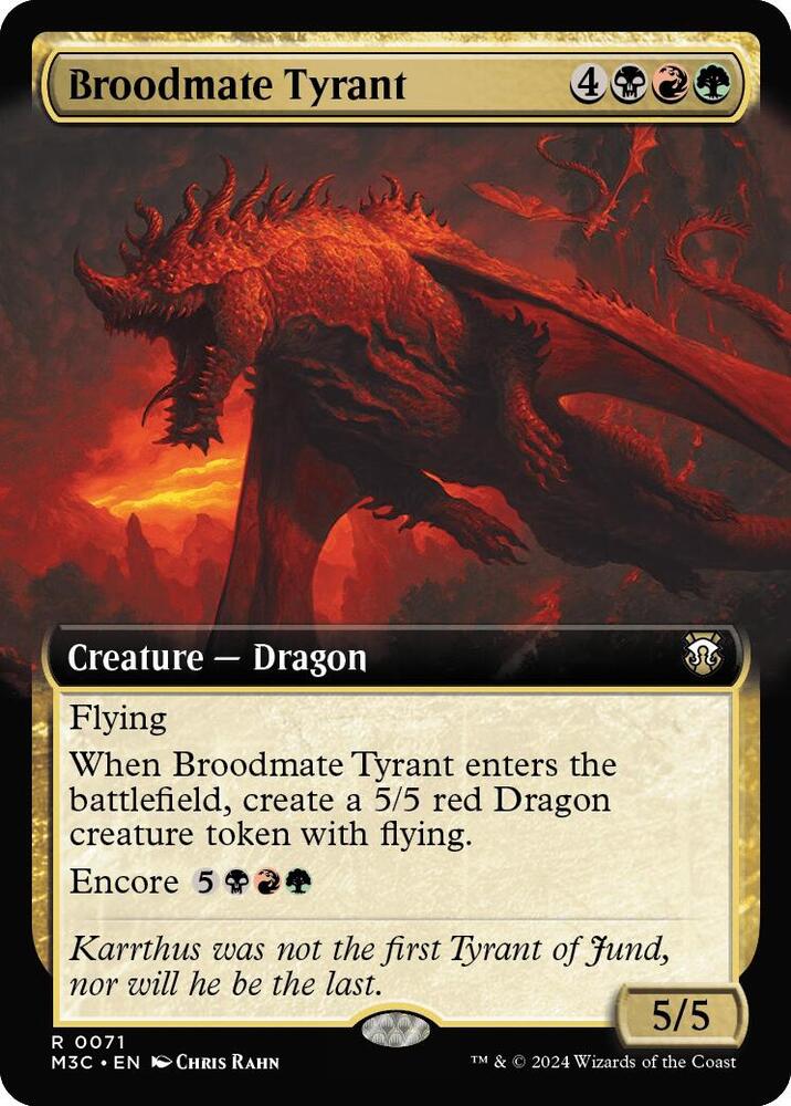 Broodmate Tyrant (Extended Art) (Ripple Foil) (71) [Modern Horizons 3 Commander]