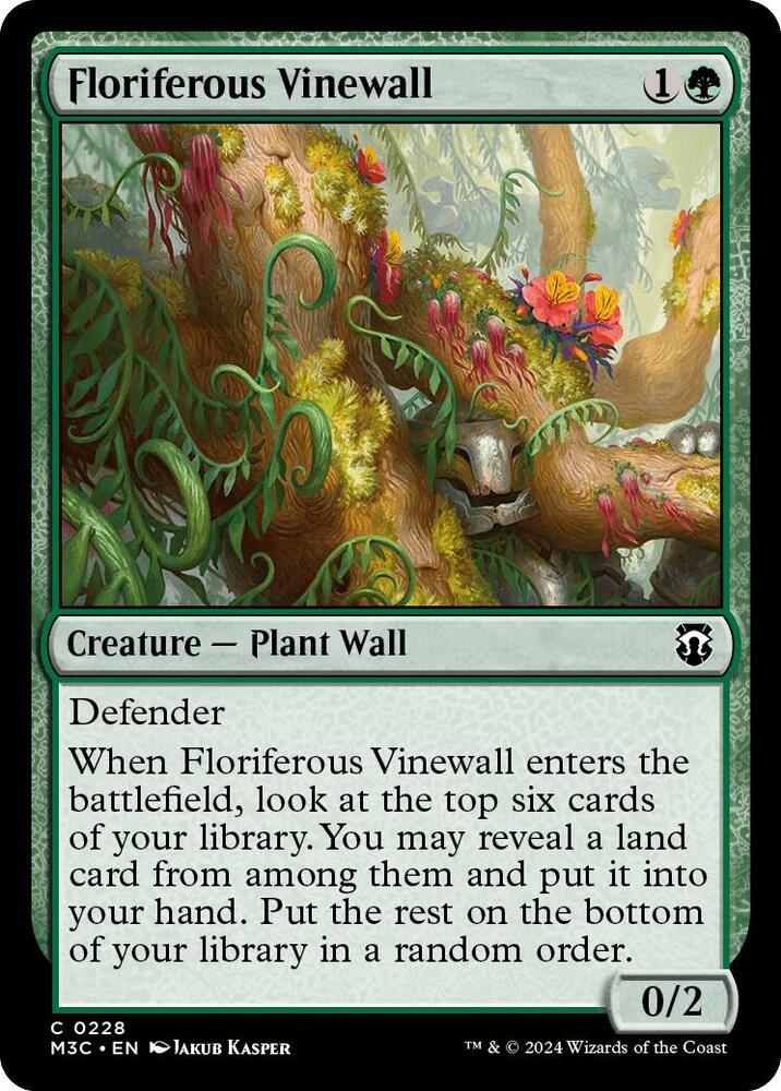 Floriferous Vinewall (Ripple Foil) (228) [Modern Horizons 3 Commander]