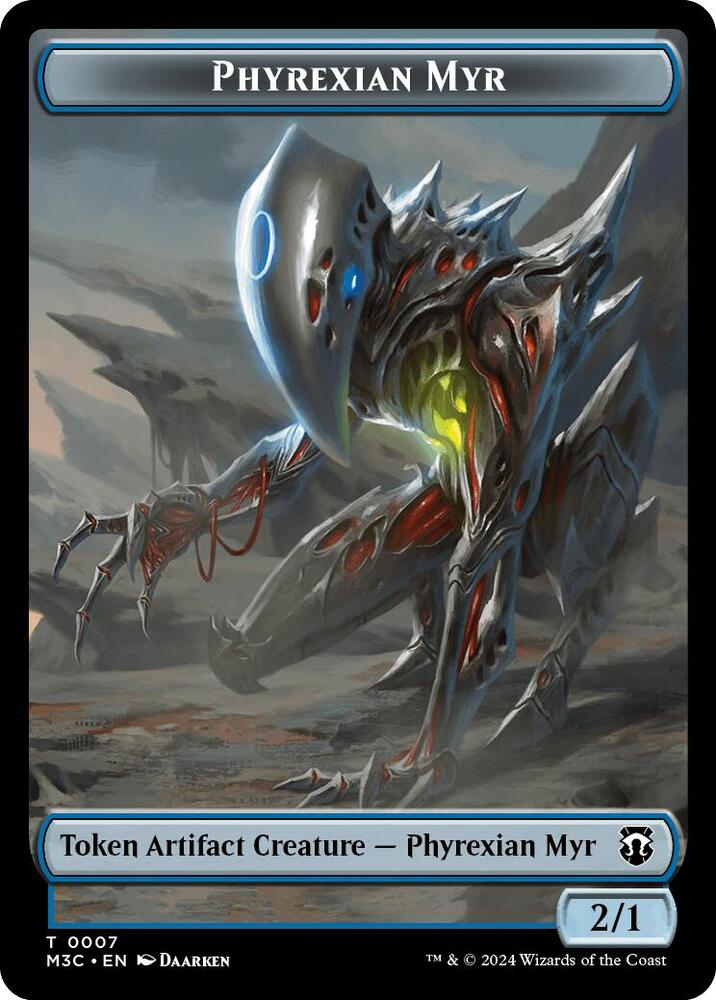 Phyrexian Myr (Ripple Foil)  // Servo Double-Sided Token (7 // 33) [Modern Horizons 3 Commander]