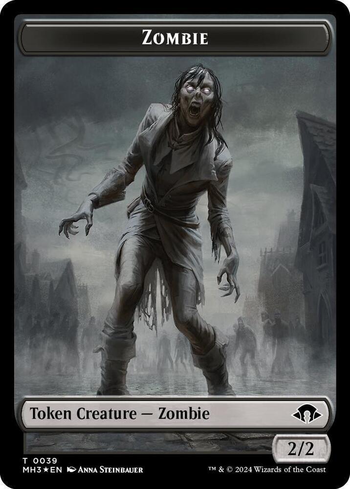 Zombie (Ripple Foil) // Insect (0027) Double-Sided Token (39 // 27) [Modern Horizons 3]