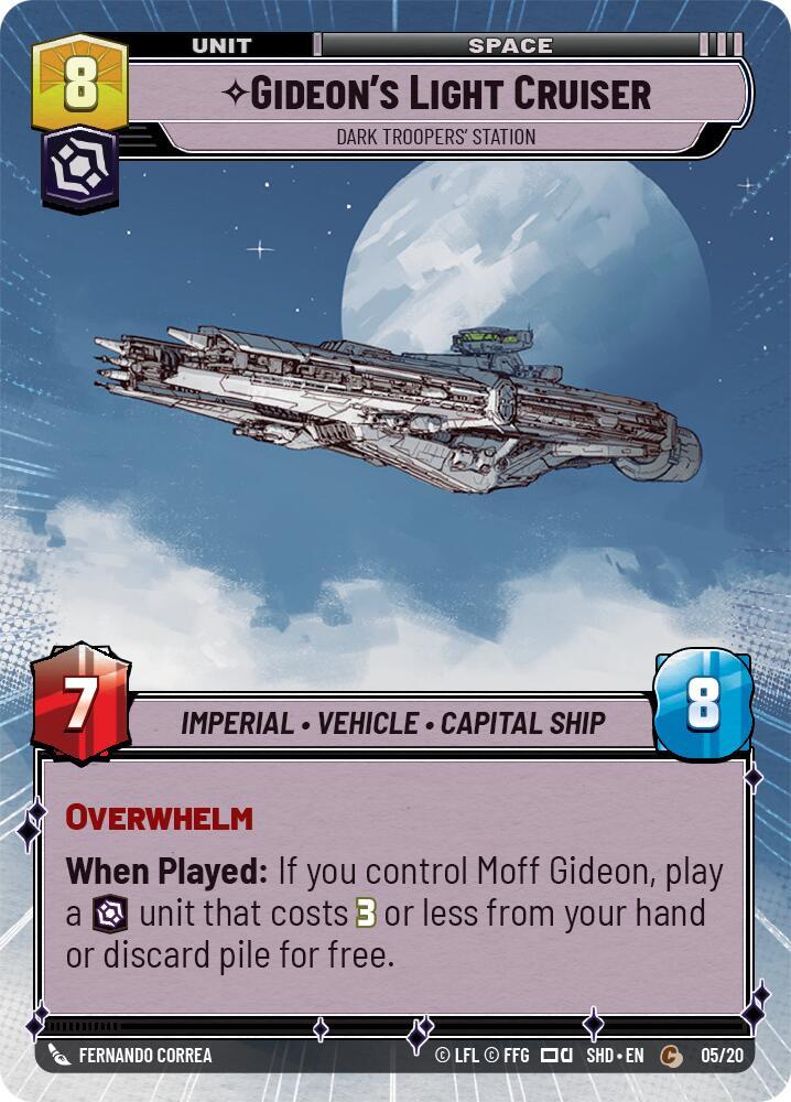 Gideon's Light Cruiser - Dark Troopers' Station (Hyperspace) (05/20) [Shadows of the Galaxy Weekly Play Promos]