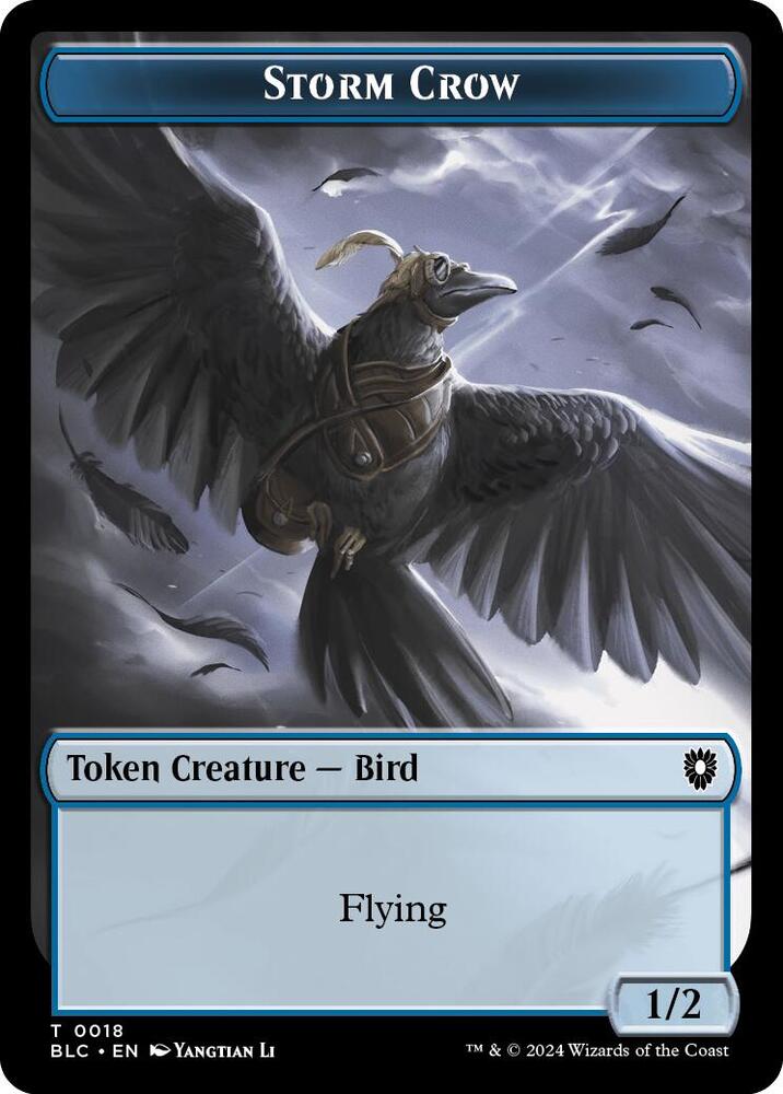 Storm Crow // Frog Lizard Double-Sided Token (18 // 28) [Bloomburrow Commander]