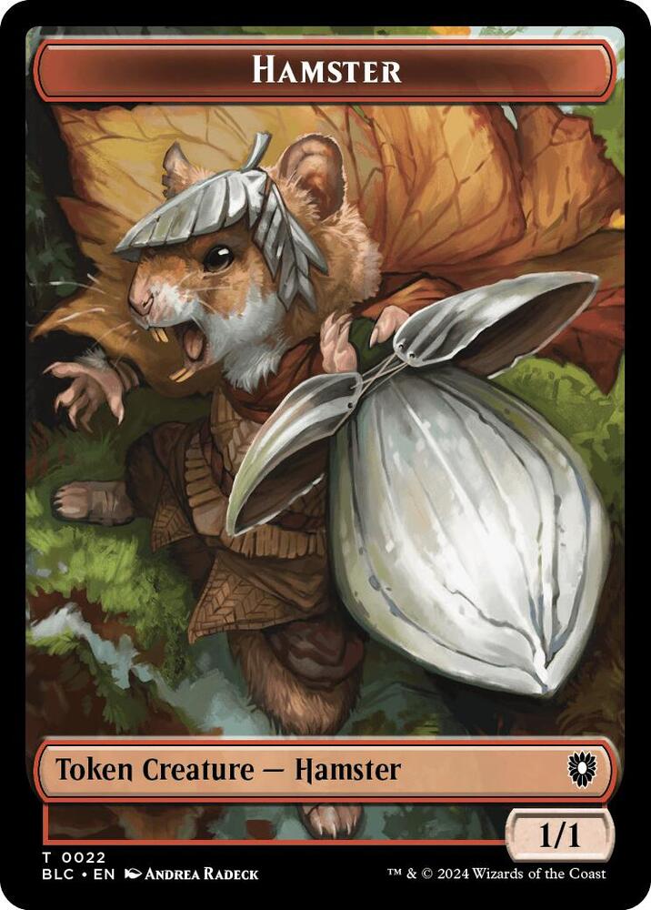 Hamster // Saproling Double-Sided Token (22 // 30) [Bloomburrow Commander]