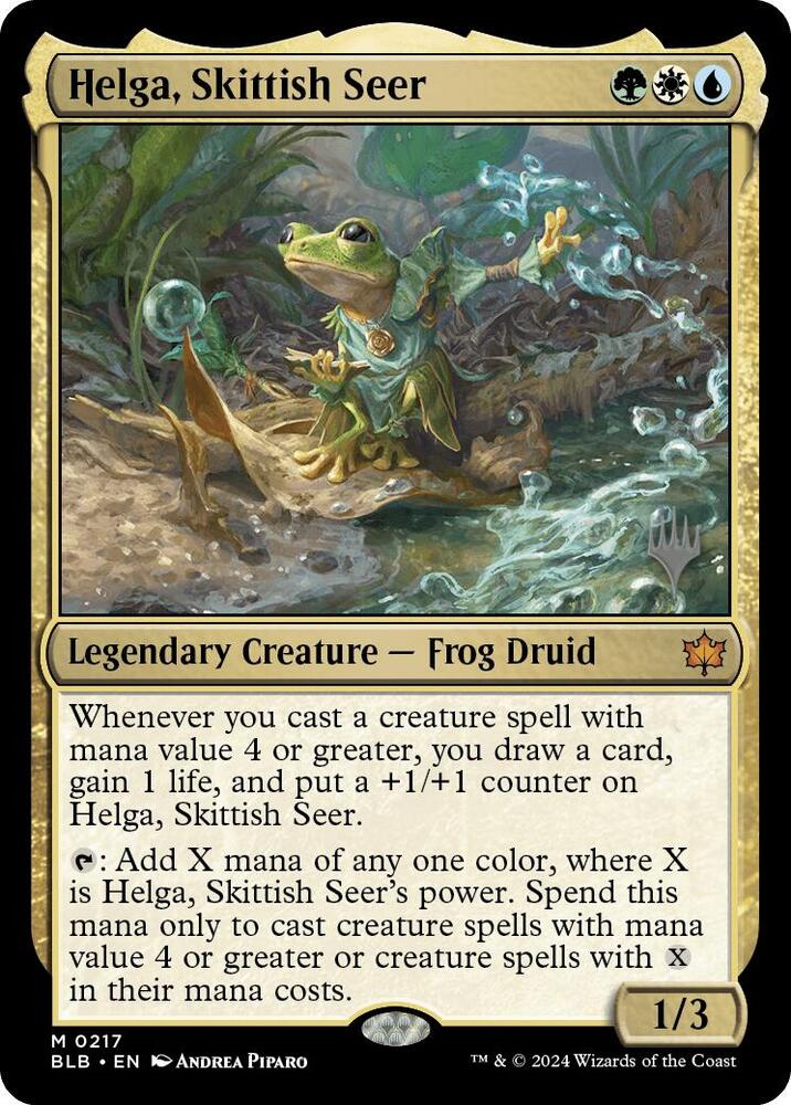 Helga, Skittish Seer (217) [Bloomburrow Promos]