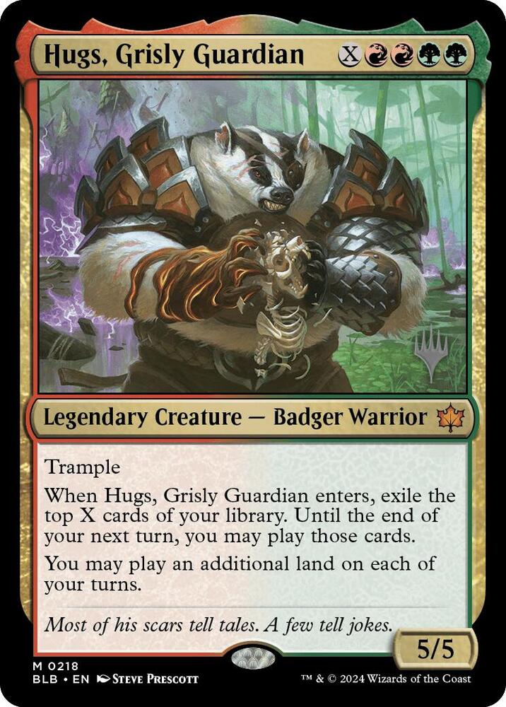 Hugs, Grisly Guardian (218) [Bloomburrow Promos]