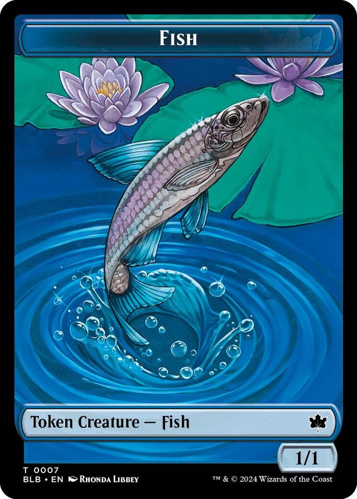 Fish // Warren Warleader Double-Sided Token (7 // 5) [Bloomburrow]