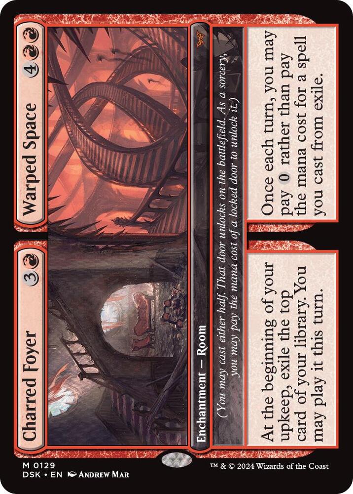 Charred Foyer // Warped Space (129) [Duskmourn: House of Horror]