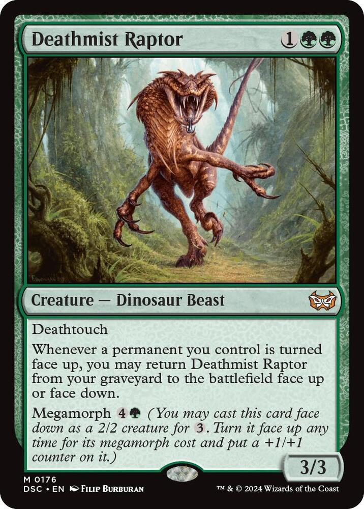 Deathmist Raptor (176) [Duskmourn: House of Horror Commander]