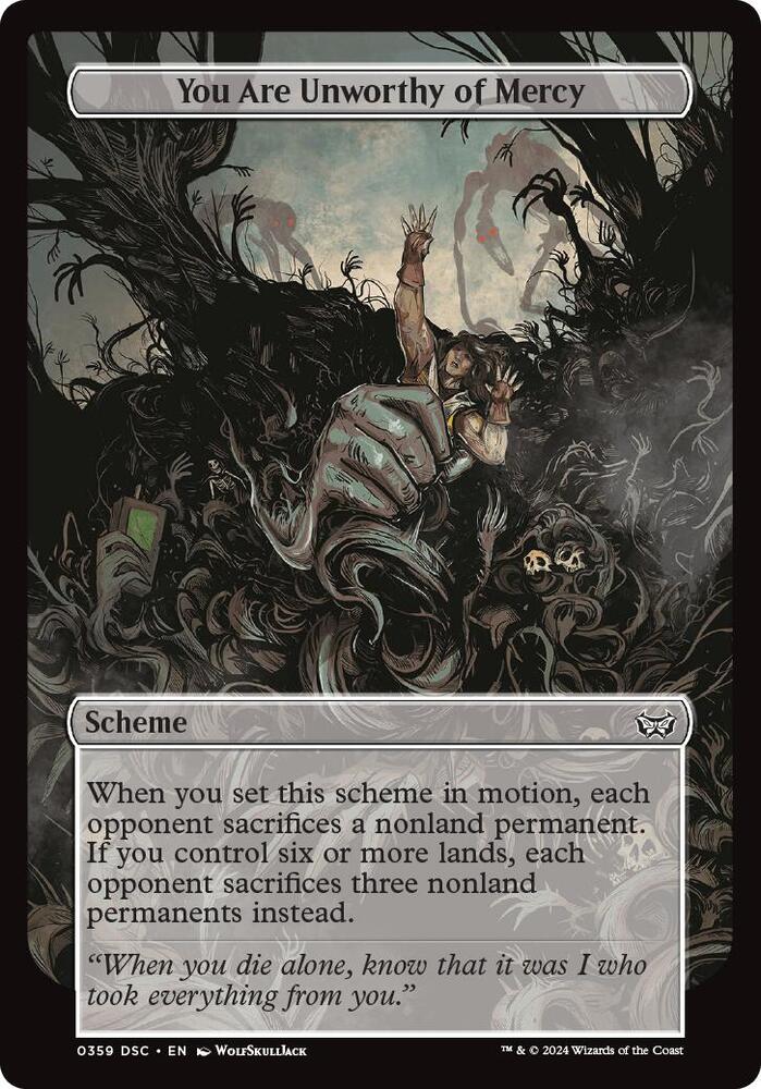 You Are Unworthy of Mercy (Full Art) (359) [Archenemy: Duskmourn]