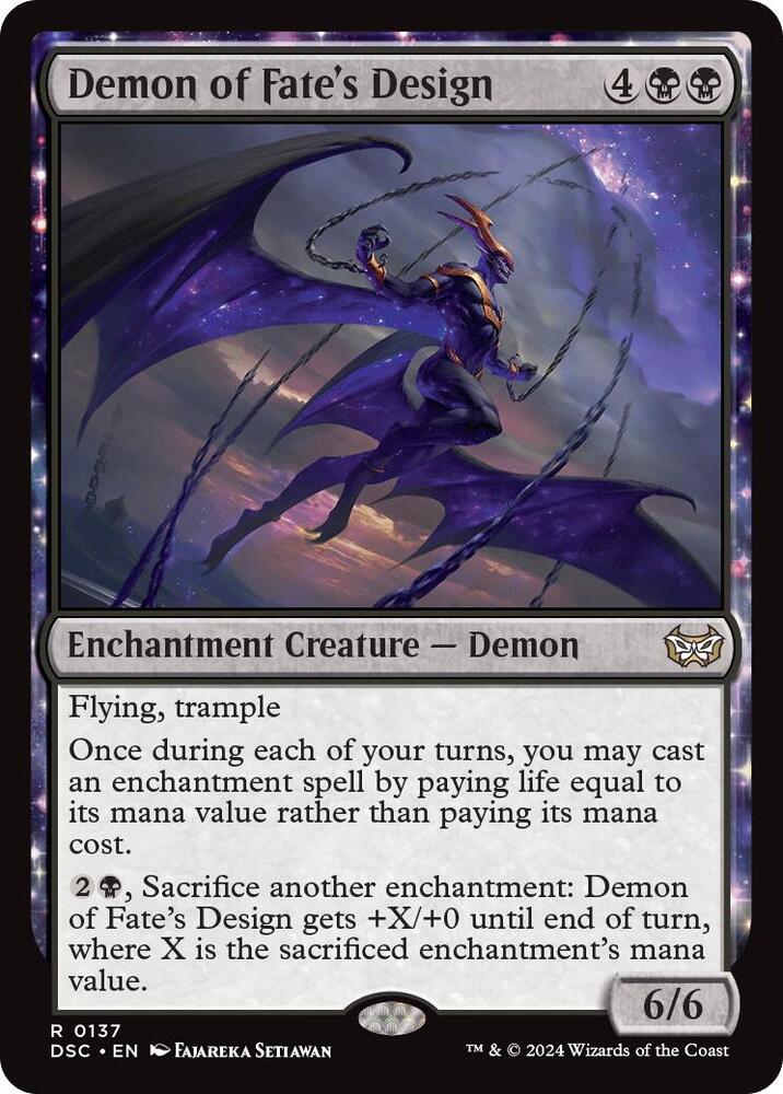 Demon of Fate's Design (137) [Duskmourn: House of Horror Commander]