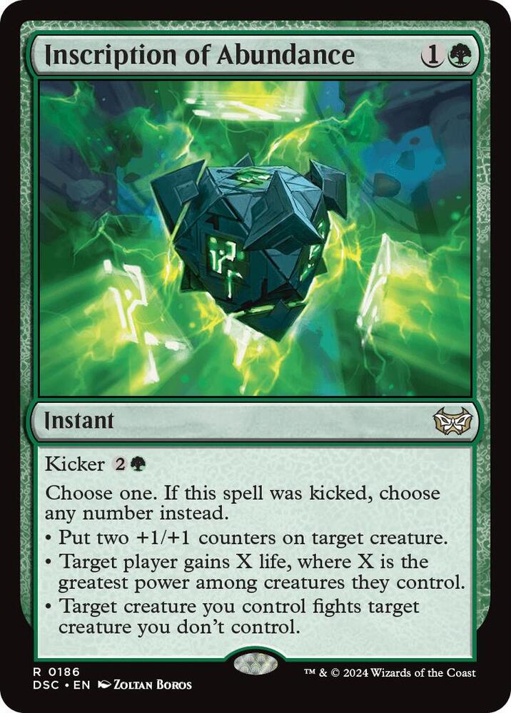 Inscription of Abundance (186) [Duskmourn: House of Horror Commander]