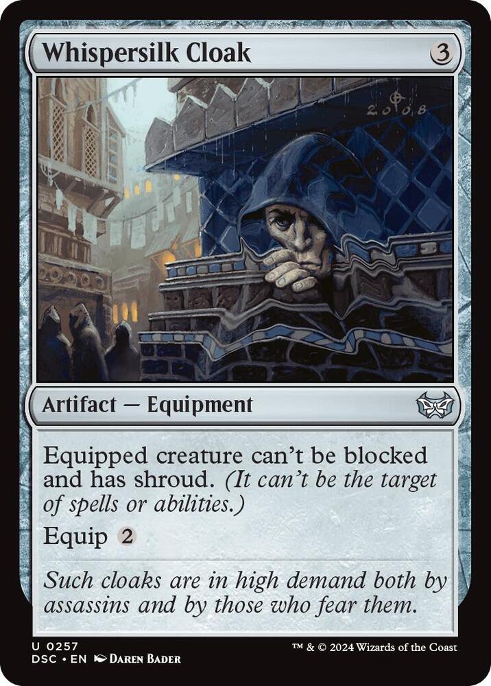 Whispersilk Cloak (257) [Duskmourn: House of Horror Commander]