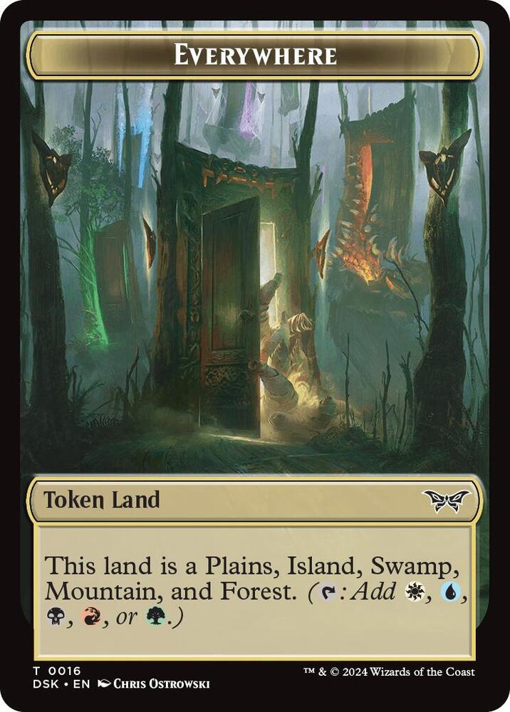 Everywhere // Copy Double-Sided Token (16 // 1) [Duskmourn: House of Horror]