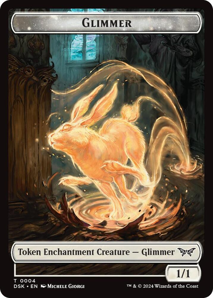 Glimmer // Shard Double-Sided Token (4 // 2) [Duskmourn: House of Horror]