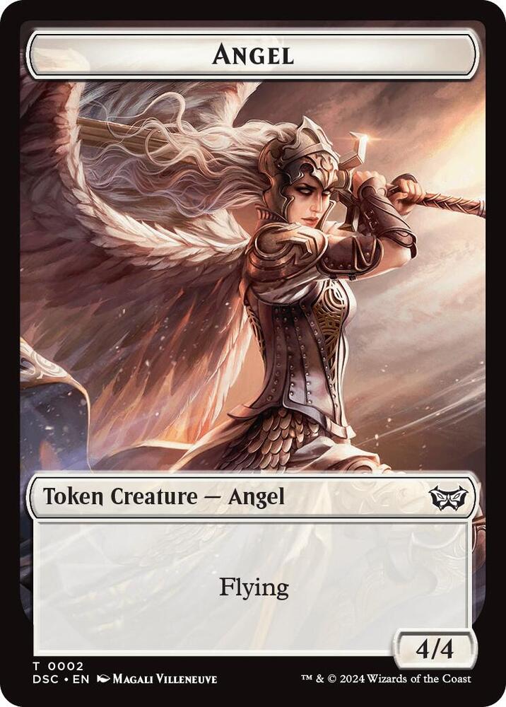 Angel // Treasure Double-Sided Token (2 // 15) [Duskmourn: House of Horror Commander]