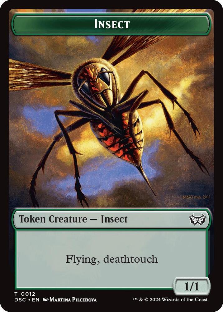 Insect (0012) // Spider Double-Sided Token (12 // 16) [Duskmourn: House of Horror Commander]