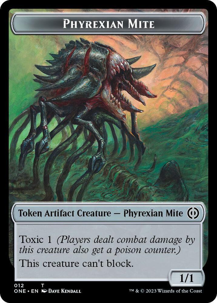Phyrexian Mite Token (012) // Phyrexian Golem Double-sided Token (12 // 10) [Phyrexia: All Will Be One]
