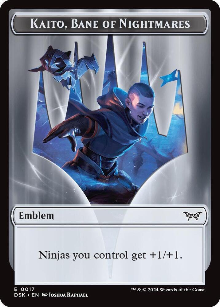 Emblem - Kaito, Bane of Nightmares // Manifest Double-Sided Token (17 // 18) [Duskmourn: House of Horror]