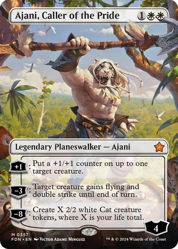 Ajani, Caller of the Pride (Borderless) (357) [Foundations]