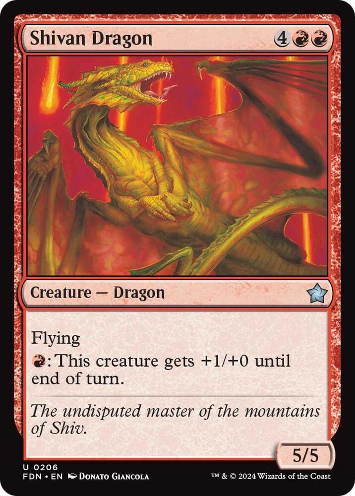 Shivan Dragon (206) [Foundations]