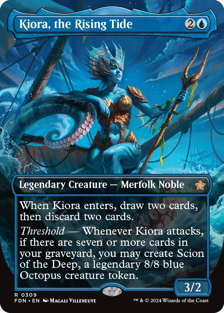 Kiora, the Rising Tide (Borderless) (309) [Foundations]