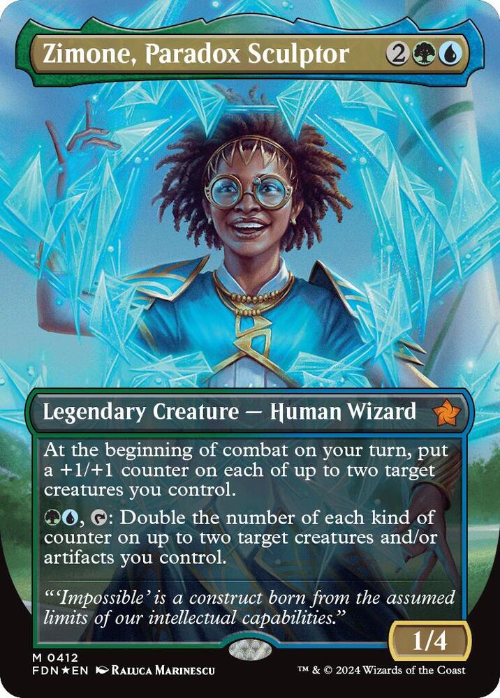 Zimone, Paradox Sculptor (Borderless) (Mana Foil) (412) [Foundations]