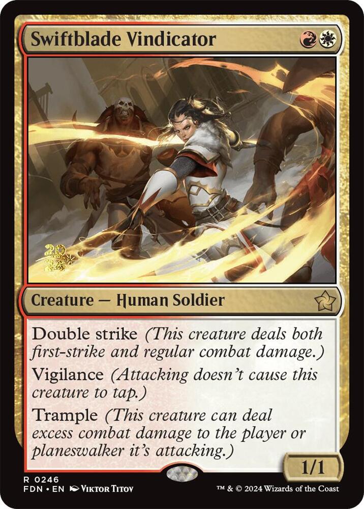 Swiftblade Vindicator (FDN) (246) [Prerelease Cards]
