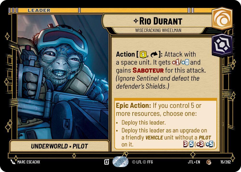 Rio Durant - Wisecracking Wheelman (015/262) [Jump to Lightspeed]