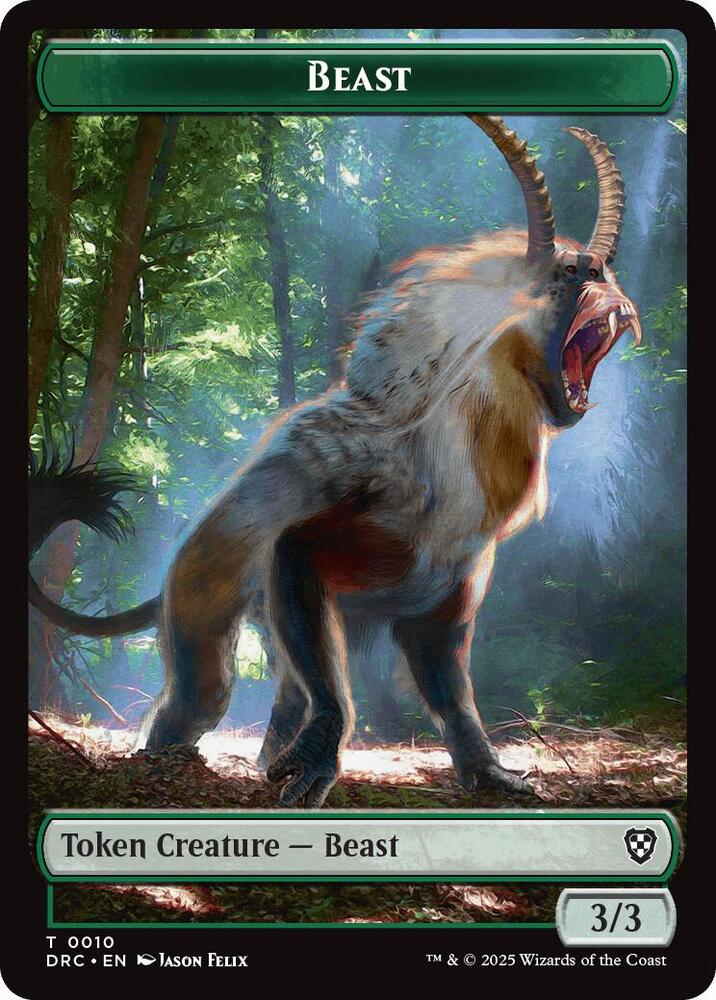 Beast (0010) // Beast (0011) Double-Sided Token (10 // 11) [Aetherdrift Commander]