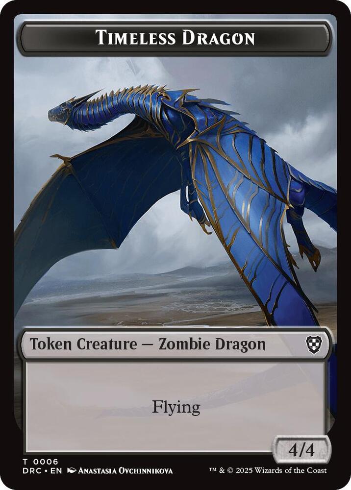 Timeless Dragon // Zombie (0007) Double-Sided Token (6 // 7) [Aetherdrift Commander]