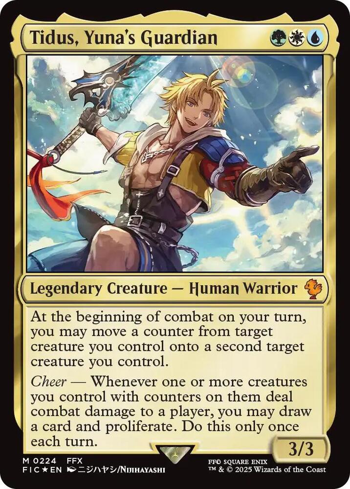 Tidus, Yuna's Guardian (Surge Foil) (224) [Final Fantasy Commander]