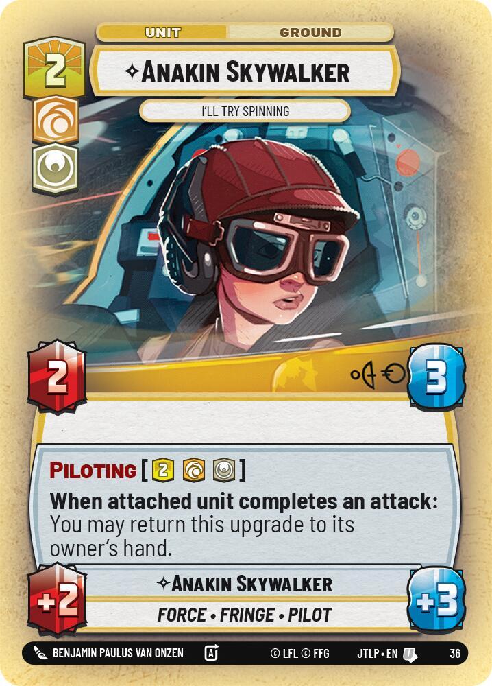 Anakin Skywalker - I'll Try Spinning (Foil) (36) [Jump to Lightspeed Weekly Play Promos]