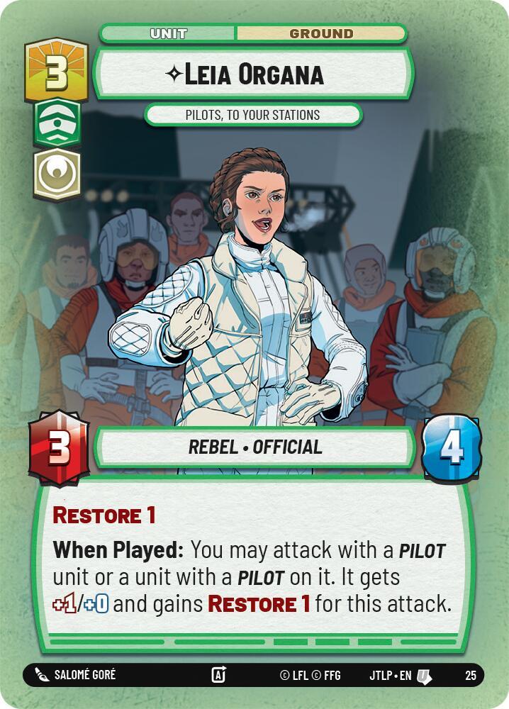 Leia Organa - Pilots, To Your Stations (Foil) (25) [Jump to Lightspeed Weekly Play Promos]