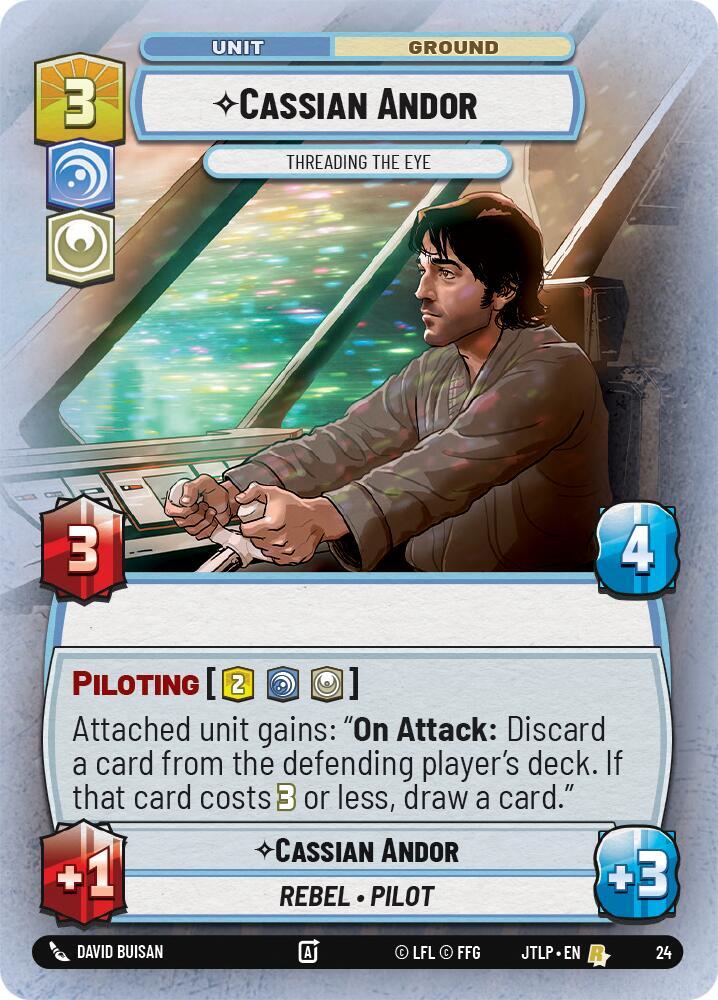 Cassian Andor - Threading the Eye (Foil) (24) [Jump to Lightspeed Weekly Play Promos]