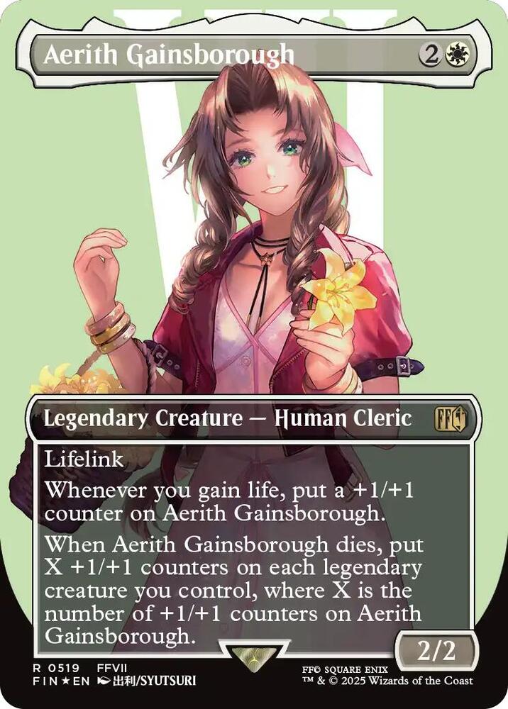 Aerith Gainsborough (Borderless) (Surge Foil) (519) [Final Fantasy]