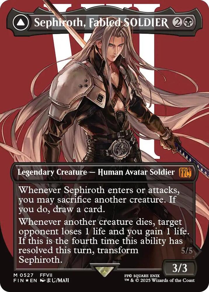 Sephiroth, Fabled SOLDIER (Borderless) (Surge Foil) (527) [Final Fantasy]