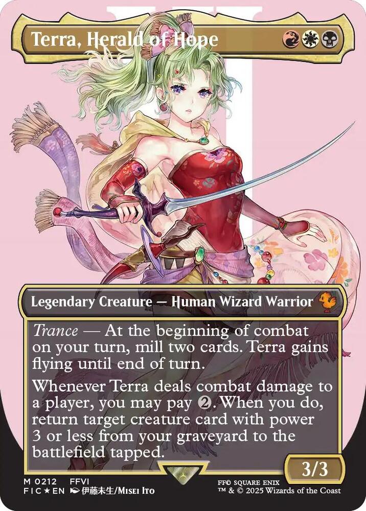 Terra, Herald of Hope (Borderless) (Surge Foil) (212) [Final Fantasy Commander]