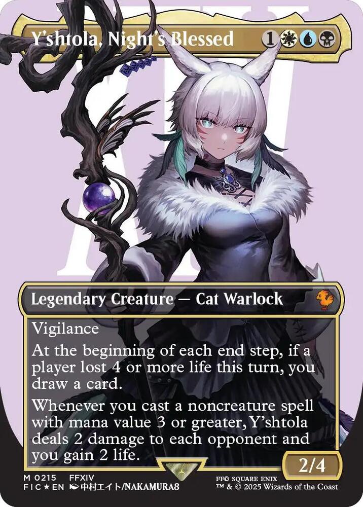 Y'shtola, Night's Blessed (Borderless) (Surge Foil) (215) [Final Fantasy Commander]