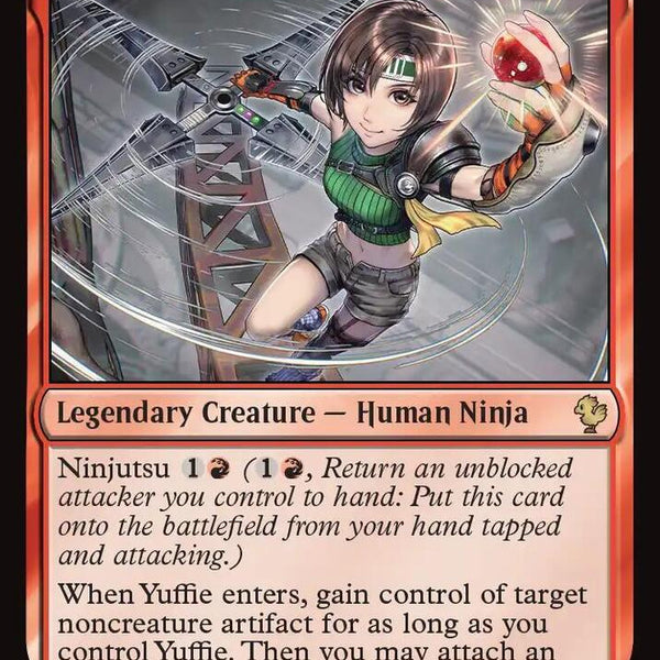 mtg yuffie card Yuffie, Materia Hunter (65) [Final Fantasy Commander] Variation:Regular card storage box Then you may attach Terra, Herald of Hope