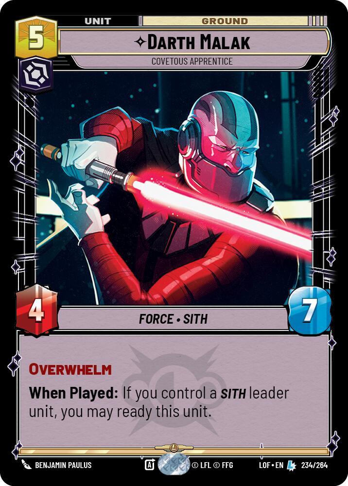 Darth Malak - Covetous Apprentice (234/264) [Legends of the Force]
