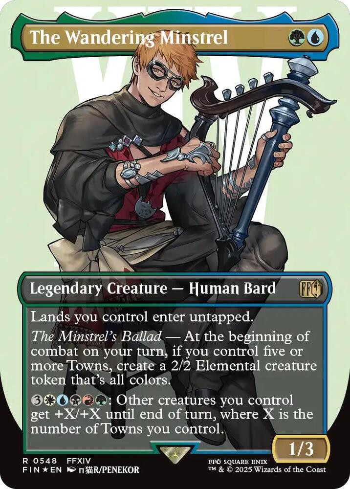 The Wandering Minstrel (Borderless) (Surge Foil) (548) [Final Fantasy]