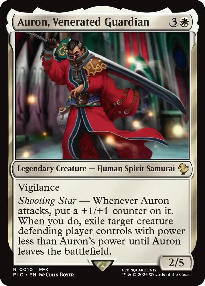 Auron, Venerated Guardian (Surge Foil) (10) [Final Fantasy Commander]