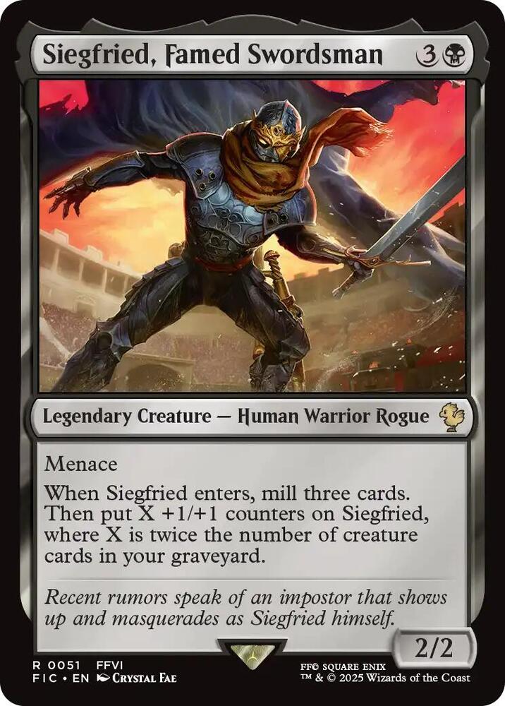 Siegfried, Famed Swordsman (Surge Foil) (51) [Final Fantasy Commander]