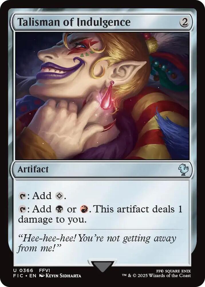 Talisman of Indulgence (Surge Foil) (366) [Final Fantasy Commander]