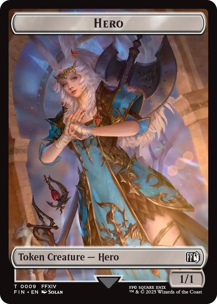 Hero (0009) // Elemental Double-Sided Token (9 // 21) [Final Fantasy]