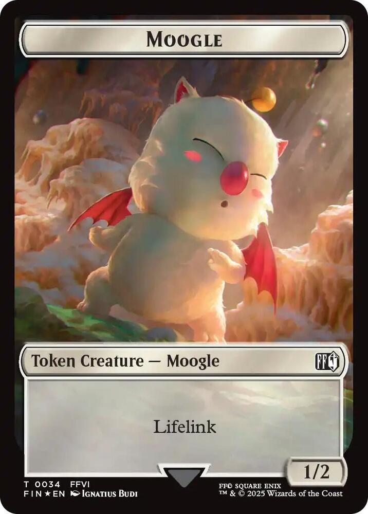 Moogle // Zombie Double-Sided Token (Surge Foil) (34 // 6) [Final Fantasy Commander]